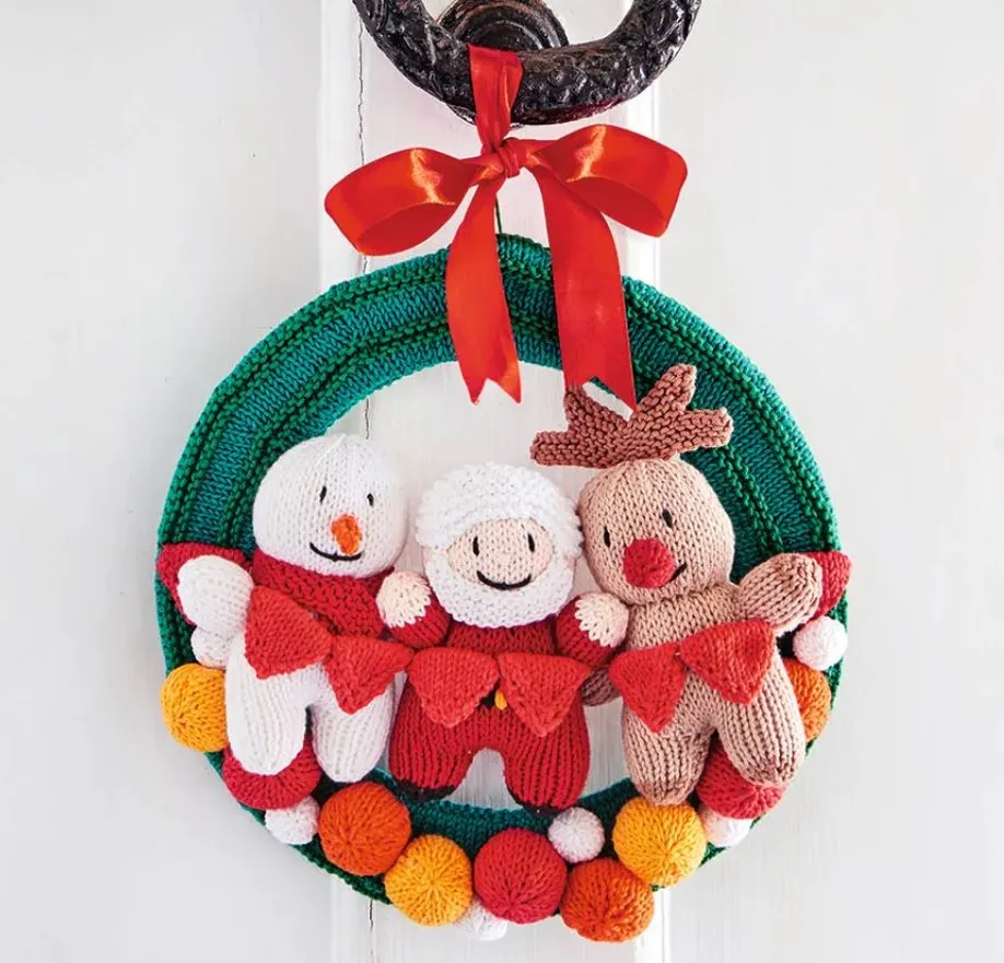 Christmas wreath knitting pattern